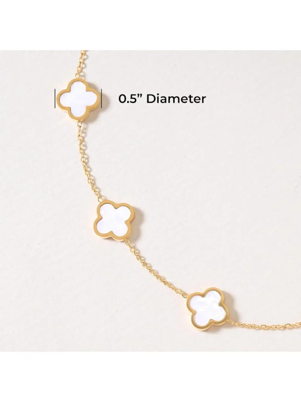 18k Gold Plated Clover Necklace for Women - Adjustable Four-Leaf Charm Jewelry